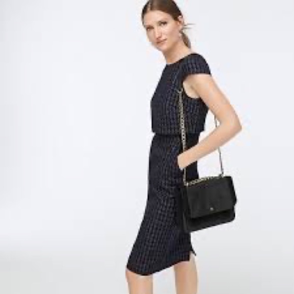 J crew Going Places Sheath Dress in Shadow Houndstooth, sz 6, NWT $228